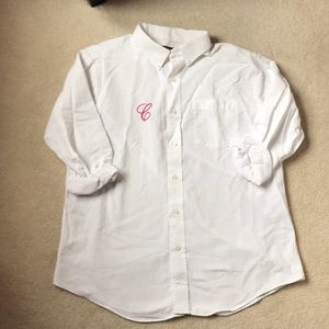 Oversized embroidered C Oxford